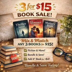 📚 Book Bundle Sale – 3 for $15 Mix & Match